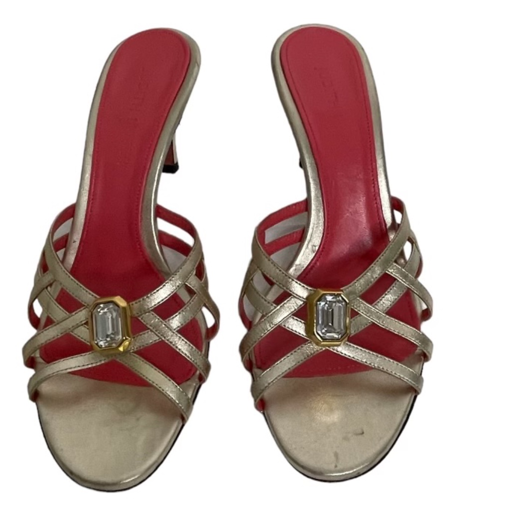 Judith Leiber Evening Gold Mules